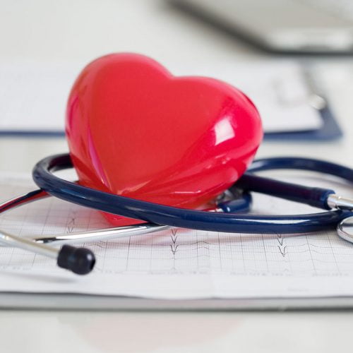 Stethoscope with red heart